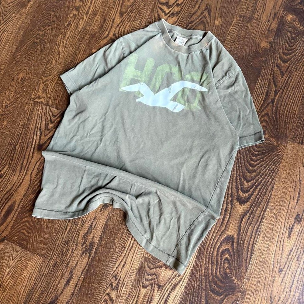 Vintage 2000s Y2K Hollister Co Olive Green Surf Skater Summer Tee XL